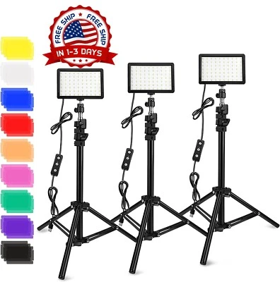 kit de iluminación LED para estudio de fotografía con trípode de soporte de luz - Image 1 of 4