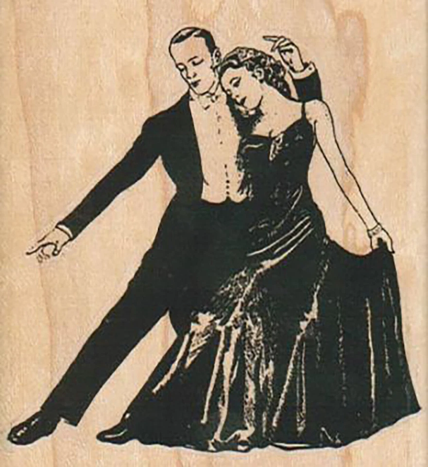 Mounted Rubber Stamp, Graceful Dancers, Dancers, Ballroom Dancer, Couple Dancing - Image 1 of 1