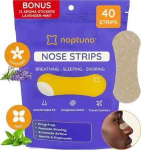 40 Extra Strength Nasal for Snoring Relief & Improved Breathing - Picture 1 of 5