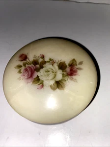 Vintage Alabaster Trinket/Powder Hinged Box Vanity Jewelry - Picture 1 of 8