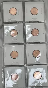 8 Uncirculated Copper Cent Size Treasury Of United States Mint Coins P & D - Picture 1 of 8