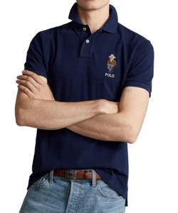 POLO RALPH LAUREN Denim & Supply Classic Fit Cruise Navy Cowboy Bear Polo Shirts - Picture 1 of 3