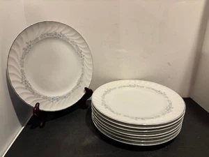 Set of 8 Society Fine China Spring Classic 10" Dinner Plates Rose Swirl Japan - Picture 1 of 5