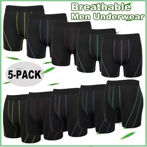 Paquete de 4-10 calzoncillos boxer suaves de pierna larga sin etiquetas para hombre - Imagen 1 de 25
