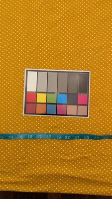 Tela de punto polivinílico cepillado doble lunares amarillo caléndula blanco 58" W - 2,25 yardas Foto 1 de 4