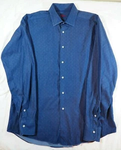 INGRAM Size L Long Sleeve Button-Front Cotton Shirt Blue Fine Cotton ITALY EUC - Picture 1 of 6