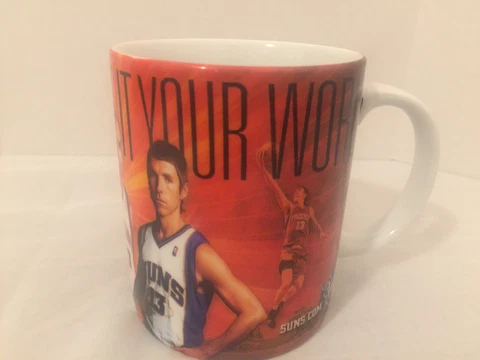 Orange NBA Phoenix Suns Mug Featuring Steve Nash, Grant Hill, Amare Staoudemire Cover