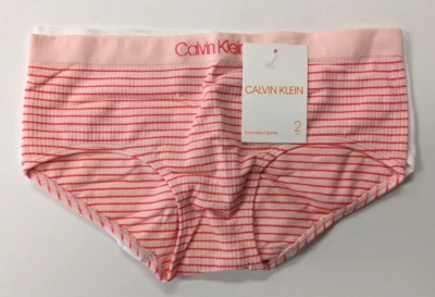 Calvin Klein Bragas Hipster Clásicas, Blanco/Rosa, Niñas Grandes (Paquete de 2) Foto 1 de 2