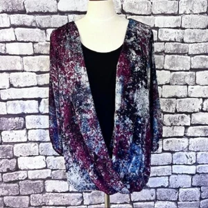 Alyx Purple, Gray & Black 34 Sleeve Blouse Size 2X - Picture 1 of 9