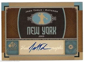 2012 SP SIGNATURE EDITION AUTOGRAPH Josh Thole #NYM10 - Picture 1 of 1