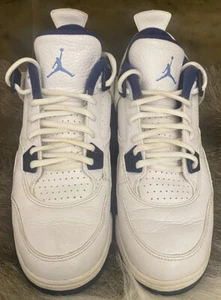 Jordan 4 Retro GS White Legend Blue Midnight Navy Kids 7Y Women 8.5 408452-107 - Picture 1 of 13