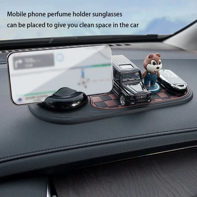 Anti Skid Car Dashboard Pad with Parking Number Phone Holder for Sunglasses Keys - Image 1 of 4