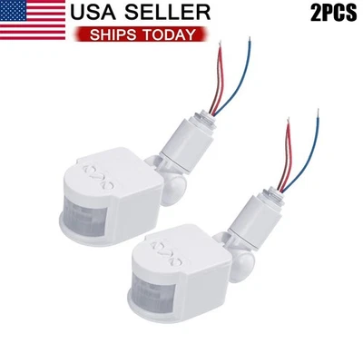2Pcs 180° LED Auto Infrared PIR Move Motion Sensor Detector Wall Light Switch - Image 1 of 4