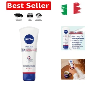 NIVEA Crema Mani Riparatrice 3in1 da 100 ml, Crema mani secche, arrossate e s... - Foto 1 di 8