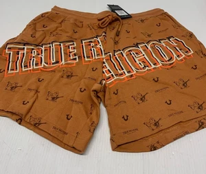 Pantaloncini True Religion Marrone XL Uomo A68 Nuovi - Foto 1 di 6