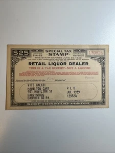 Special Tax Stamp - Retail Liquor Dealer - FYE 1940 - US Revenue - Picture 1 of 2