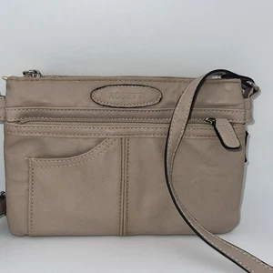 Rosetti Cash & Carry Anita Crossbody Bag, Tan, Many Compartments, 8" x 5.5" - Picture 1 of 9