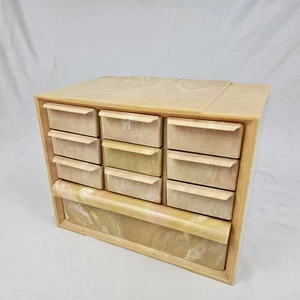 Vintage Akro-Mils Cabinet Marble Swirl 10 Drawer Organizer Storage Crafts Vanity - Picture 1 of 16