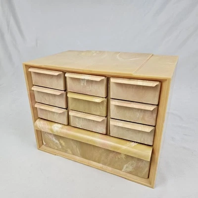 Vintage Akro-Mils Cabinet Marble Swirl 10 Drawer Organizer Storage Crafts Vanity - Image 1 of 4