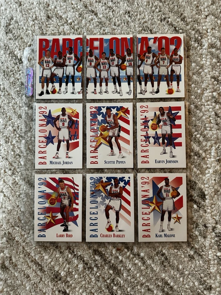 Juego de 3 cartas Michael Jordan Juegos Olímpicos de Barcelona 1992 “Dream Team” 544, 545 y 546 +6 Foto 1 de 2