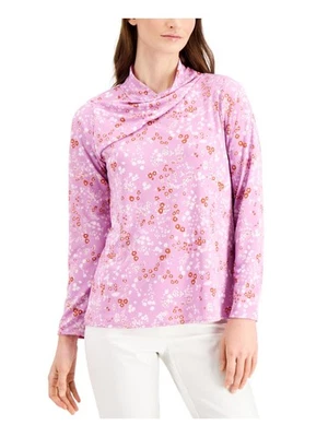 ALFANI Womens Purple Floral Long Sleeve Top XXL - Image 1 of 4