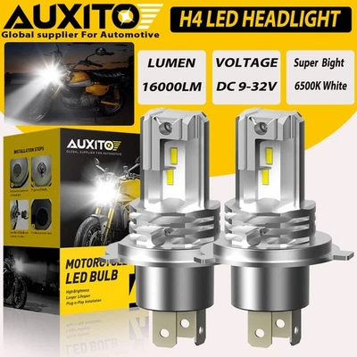 2X H4 9003 HB2 H1S Motorcycle LED Headlight High Low Beam 6000K Bulb Kit 12000LM - Image 1 of 4