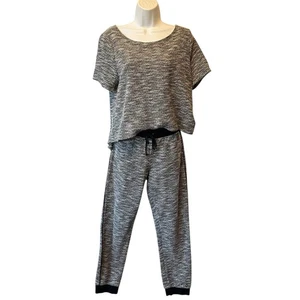 Dolan Left Coast Anthropologie Joggers with top S Black white boucle knit outfit - Picture 1 of 13