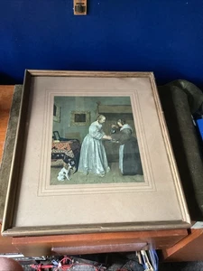 Gerard Terborch Print woman washing hands In Gold Gilt Frame 48 X 40 cm - Picture 1 of 10