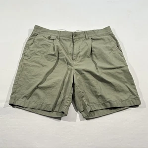 J.Crew Mens 7.5" Pleated Chino Shorts Preppy Casual Cotton Olive Green Sz 34 - Picture 1 of 15