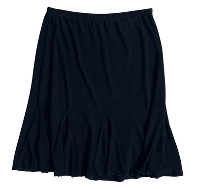 Susan Lawrence 弹力针织裙 S 码小号黑色飞镖下摆拉式 — 第 1/4 张图片