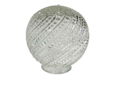 Vintage Diamond Glass Globe Light Shade Clear Mid Century Modern Hobnail - Image 1 of 4