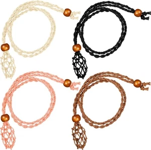 Hicarer 4 Pcs D20 Crystal Cage Necklace Medium, Black, Brown, Beige, Orange  - Picture 1 of 6
