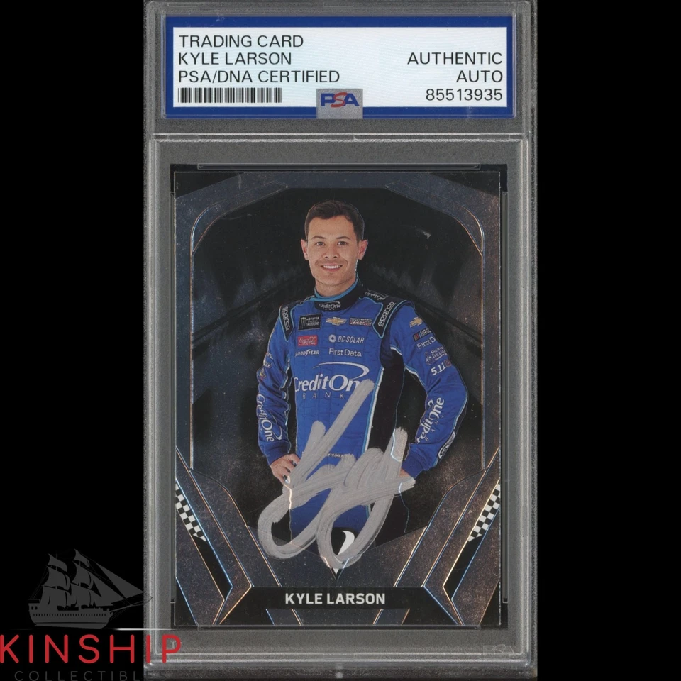Kyle Larson signed 2018 Panini Trading Card PSA DNA Slab NASCAR Auto C4707 - Image 1 of 1