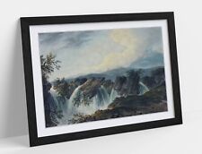 DOMINIC SERRES, CAMELS CROSSING PLANE WATERFALL -FRAMED ART POSTER PRINT 4 SIZES