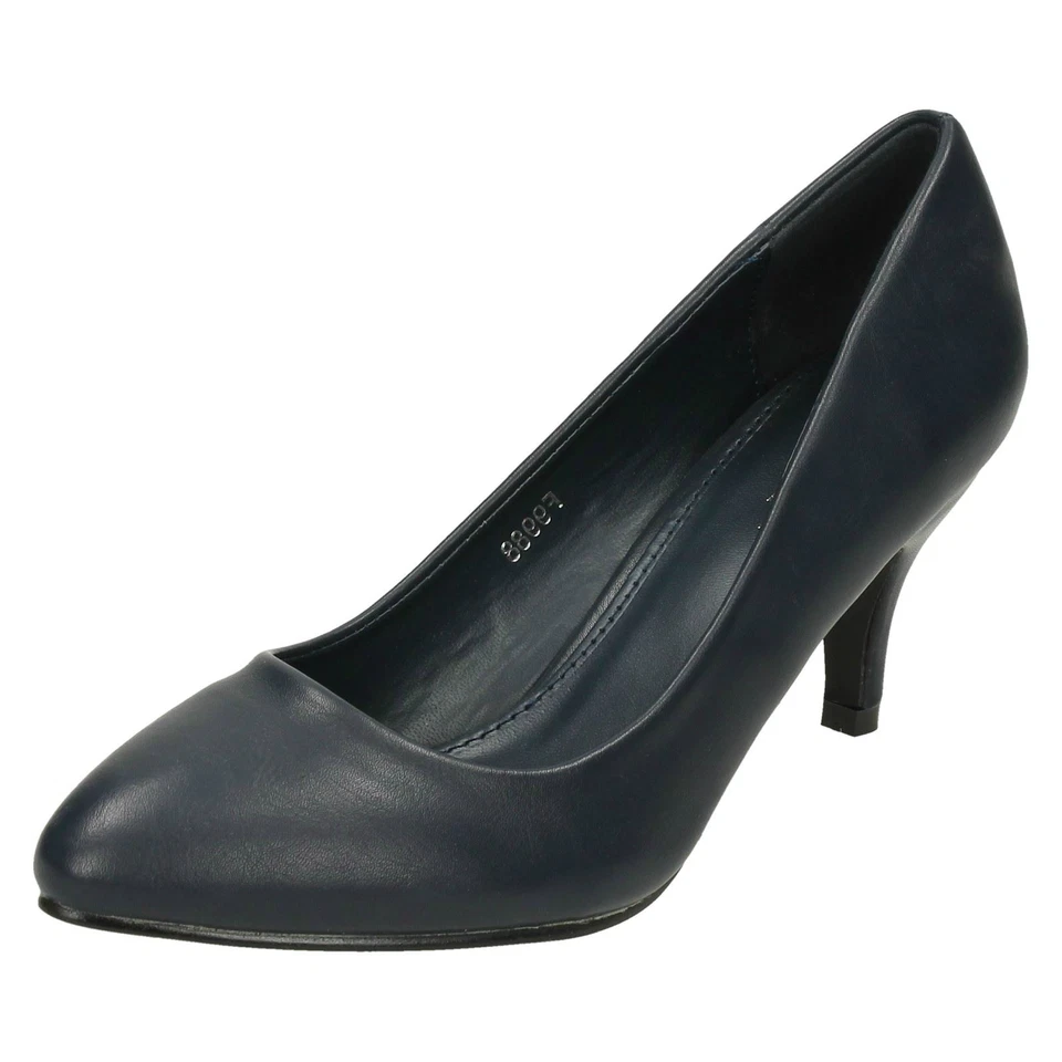 Mujer Spot On Tacón Mediano Zapatos de Salón en Punta - Imagen 1 de 1