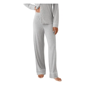 Gap Body Modal Pajama Pants Heather Grey Soft Knit White Piping Drawstring XL - Picture 1 of 8