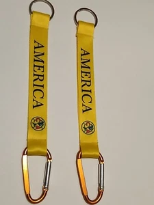 Set Of 2 America Yellow Key Holder Keychain Key Ring 2 Pcs Sport Fans - Picture 1 of 15