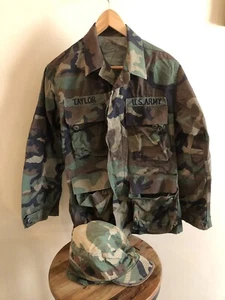 Army Woodland Camo Combat Coat + Hat - Size X-Small - X-Short - Picture 1 of 10