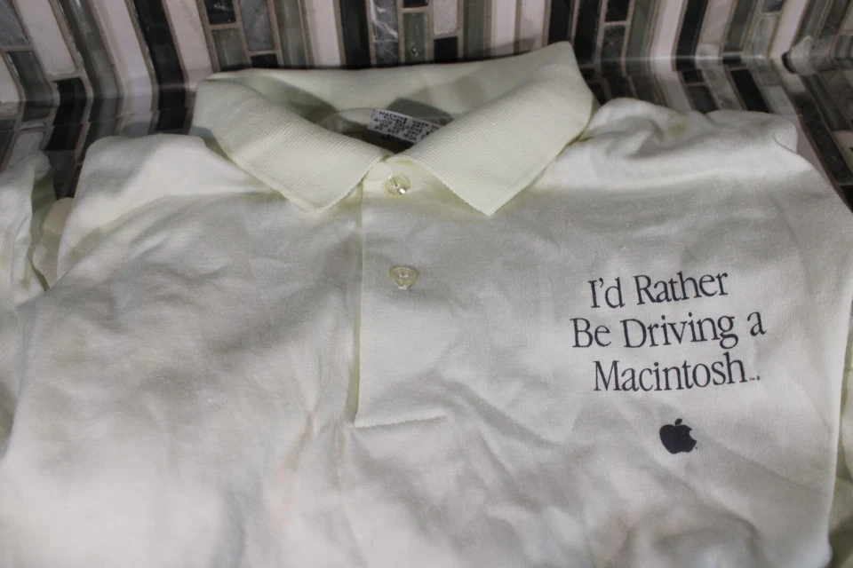 Apple Logo Short Sleeve Cotton Polo Shirt - 1990's MacWorld - RARE - Image 1 of 4