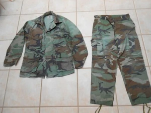 SET SIZE SMALL SHRT MARINES COAT TROUSER WOODLAND CAMOUFLAGE PATTERN COMBAT USMC - Picture 1 of 9
