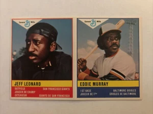 1985 General Mills Kanada Superstars Aufkleber Jeff Leonard Eddie Murray NRMT-MT - Bild 1 von 4