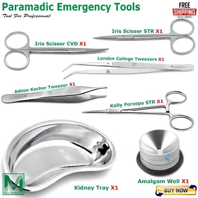 EMT Paramedic Emergency Medical Tools Kit Dressing Dissecting Scissors Forceps - Image 1 of 4