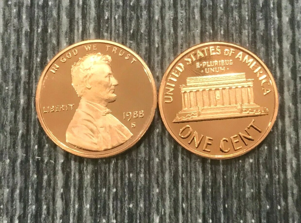 1988 P D S  Lincoln Cent iN  MINT CELLO  &  Proof (3 coin set) - Image 1 of 4