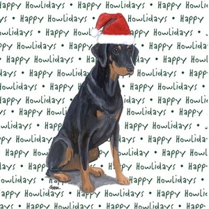Doberman Pinscher Coasters Christmas Themed Black - Picture 1 of 2