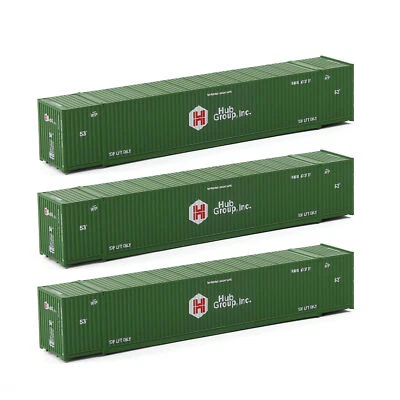 Evemodel 3pcs N Scale 53ft 1:160 Shipping Container 53' Cargo Box with Magets - Image 1 of 4