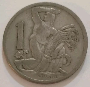 1924 Czechoslovakia 1 Koruna Czech Replublic - Picture 1 of 2