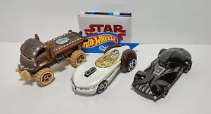 Hot Wheels Character Cars Star Wars Chewbacca Princess Leia Darth Vader New 2014 - Picture 1 of 4