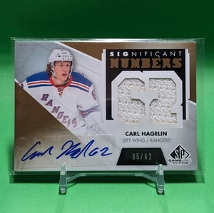 Carl Hagelin 2012-13 SP Game Used SIGnificant Numbers Autographs SN-HG /62 - Picture 1 of 2
