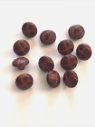 Lot 12 Dark Brown Plastic Faux Leather Round Shank Buttons Sewing 15 mm #BR3