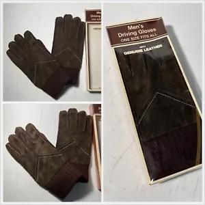 Guantes de conducción para hombre talla única WPL 7143 fibra acrílica con cuero marrón - Imagen 1 de 9